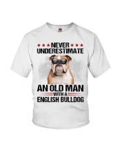 Old Man English Bulldog Youth T-Shirt tile