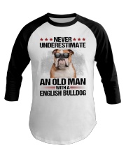 Old Man English Bulldog Baseball Tee tile