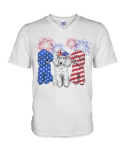 American Poodle V-Neck T-Shirt tile