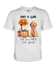 Fall And - Cocker Spaniel V-Neck T-Shirt tile