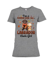 Pumpkin Kinda - CHOCOLATE Labrador Premium Fit Ladies Tee tile