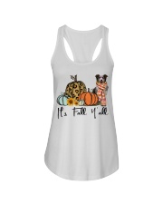 Fall Pumpkin Blue Merle Collie Ladies Flowy Tank tile