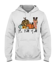 Fall Pumpkin Blue Merle Collie Hooded Sweatshirt tile
