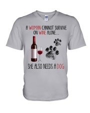 She Also Needs Dog V-Neck T-Shirt tile