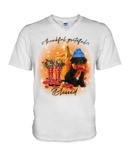 Grateful - BLACK Cockapoo V-Neck T-Shirt tile