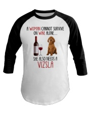 She Also Needs - Vizsla Baseball Tee tile