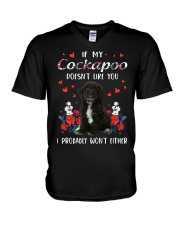 Either - BLACK Cockapoo V-Neck T-Shirt tile