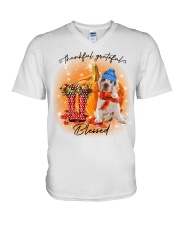 Grateful - Clumber Spaniel V-Neck T-Shirt tile
