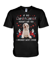 Either - Clumber Spaniel V-Neck T-Shirt tile