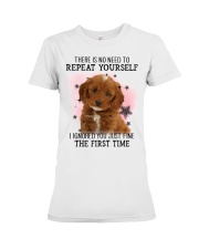 First Time - RED Cockapoo Premium Fit Ladies Tee tile