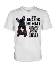 Amazing Mommy - French Bulldog V-Neck T-Shirt tile