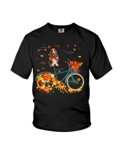 Autumn Bike - Basset Hound Youth T-Shirt tile