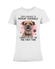 First Time - Border Terrier Premium Fit Ladies Tee tile