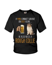 Beer Alone - Rough Collie 1 Youth T-Shirt tile