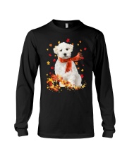 Autumn Leaves Scraf - Maltese Long Sleeve Tee tile