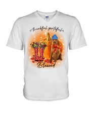 Grateful - Vizsla V-Neck T-Shirt tile