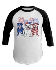 American Firework - Pitbull Dog Baseball Tee tile