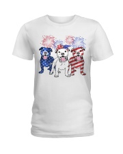 American Firework - Pitbull Dog Ladies T-Shirt tile