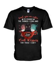 Give Me Coffee - BLACK Cat V-Neck T-Shirt tile