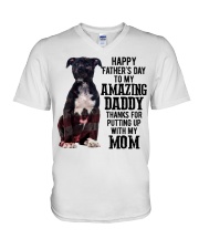 Father Day - American Staffordshire Terrier V-Neck T-Shirt tile