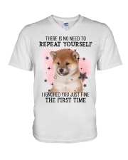 First Time - Shiba Inu 2 V-Neck T-Shirt tile