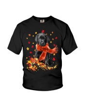 Dog Autumn Leaves Scraf - Labrador Youth T-Shirt tile