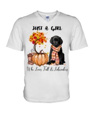 Fall And - Labrador 1 V-Neck T-Shirt tile