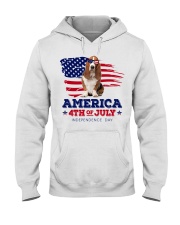 American 4th july - Basset Hound Hooded Sweatshirt tile