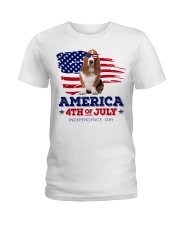 American 4th july - Basset Hound Ladies T-Shirt tile
