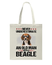 an old man Beagle Tote Bag tile