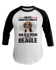 an old man Beagle Baseball Tee tile