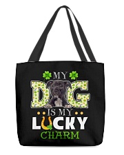 Lucky Charm - BLACK American Staffordshire Terrier All-Over Tote tile