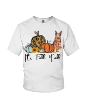 Fall Pumpkin Shepherd Terrier Youth T-Shirt tile