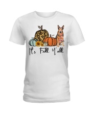 Fall Pumpkin Shepherd Terrier Ladies T-Shirt tile