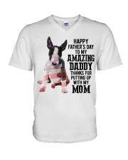 Father Day - Bull Terrier V-Neck T-Shirt tile