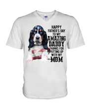 Father Day - Basset Hound V-Neck T-Shirt tile