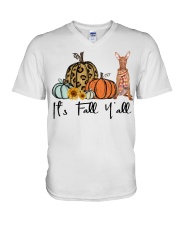 Fall Pumpkin Pharaoh Hound V-Neck T-Shirt tile