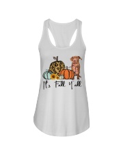 Fall Pumpkin CHOCOLATE Pitbull Ladies Flowy Tank tile