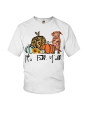 Fall Pumpkin CHOCOLATE Pitbull Youth T-Shirt tile