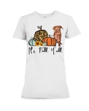 Fall Pumpkin CHOCOLATE Pitbull Premium Fit Ladies Tee tile