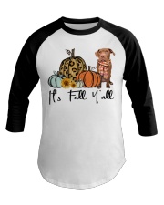 Fall Pumpkin CHOCOLATE Pitbull Baseball Tee tile