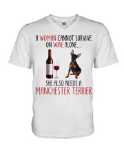 She Also Needs - Manchester Terrier V-Neck T-Shirt tile