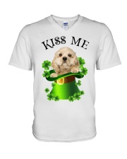 Lucky Kiss - CREAM American Cocker Spaniel V-Neck T-Shirt tile