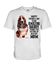 Father Day - Basset Hound V-Neck T-Shirt tile