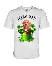 Lucky Kiss - Irish Doodle V-Neck T-Shirt tile
