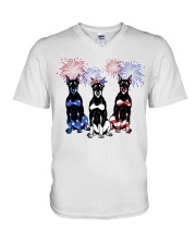 American Doberman V-Neck T-Shirt tile