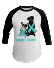 Fight Teal Ribbon - black Lab and Corgi Baseball Tee tile