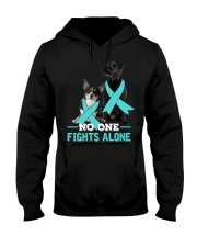 Fight Teal Ribbon - black Lab and Corgi Hooded Sweatshirt tile