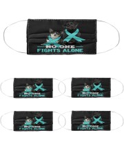 Fight Teal Ribbon - black Lab and Corgi Mask tile