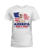 American 4th july - Bichon Frise Ladies T-Shirt tile